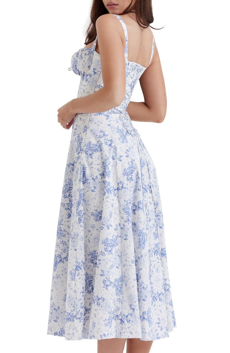 Nooria - Elegant Women's Floral Midi Dress with Flared Skirt