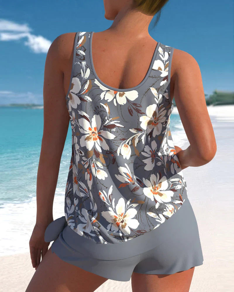 Dinora - Trendy Floral Tankini with Sleeveless Design for Comfortable Swimwear