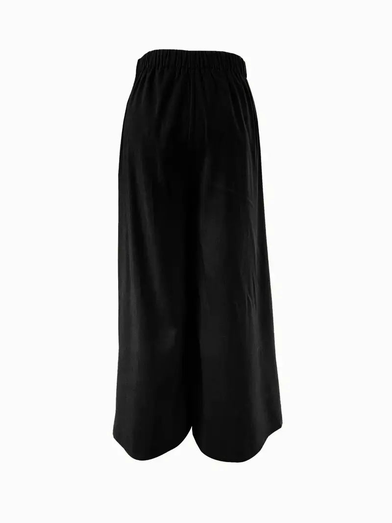 Elsinore - Trendy and Elegant Wide-leg Trousers with Adjustable Side Tie
