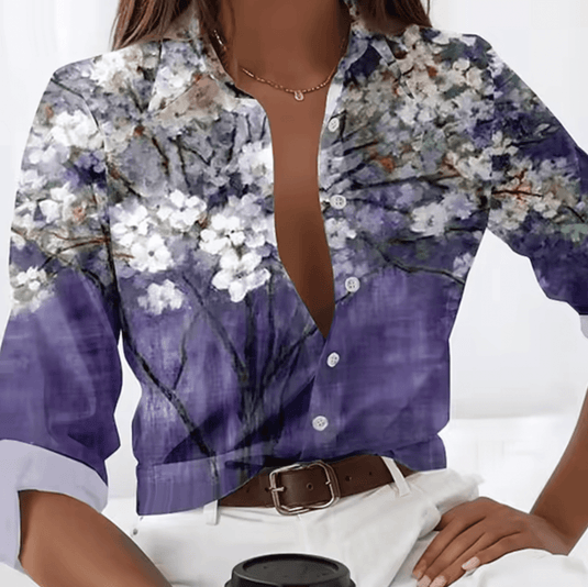 Bonnie – Leichte Bluse mit Blumenmuster und langen Ärmeln