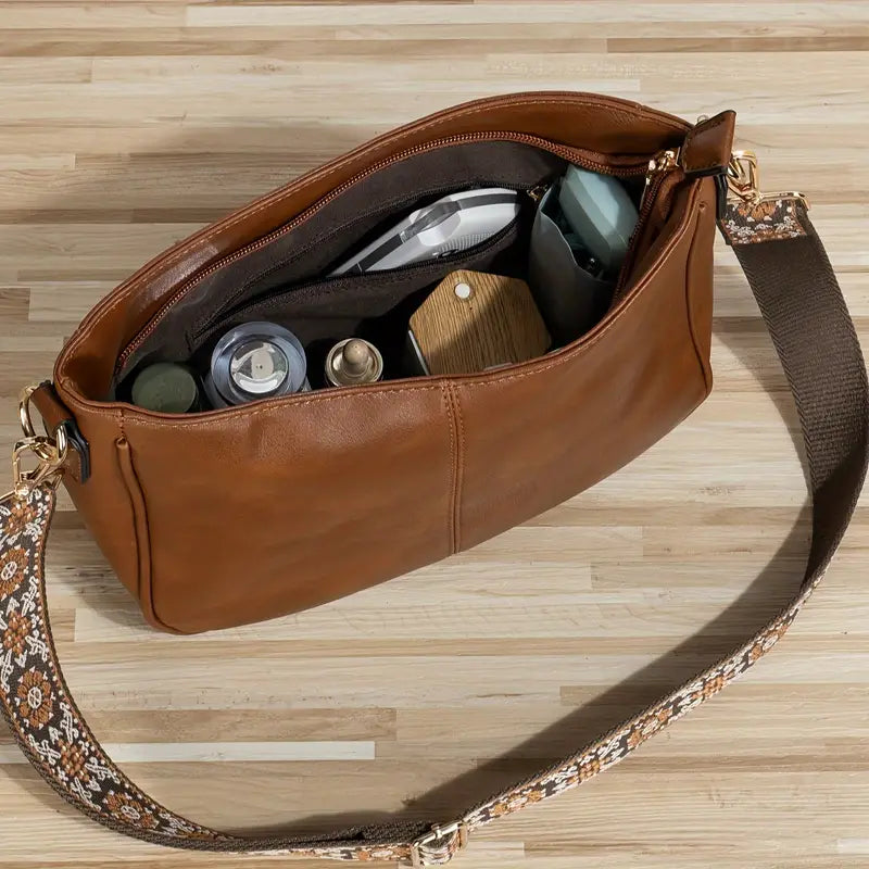 Audra - Elegant Vegan Shoulder Bag with Gold Details