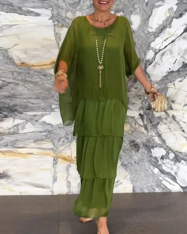 Astra - Elegant Multi-Layered Chiffon Dress for Special Occasions