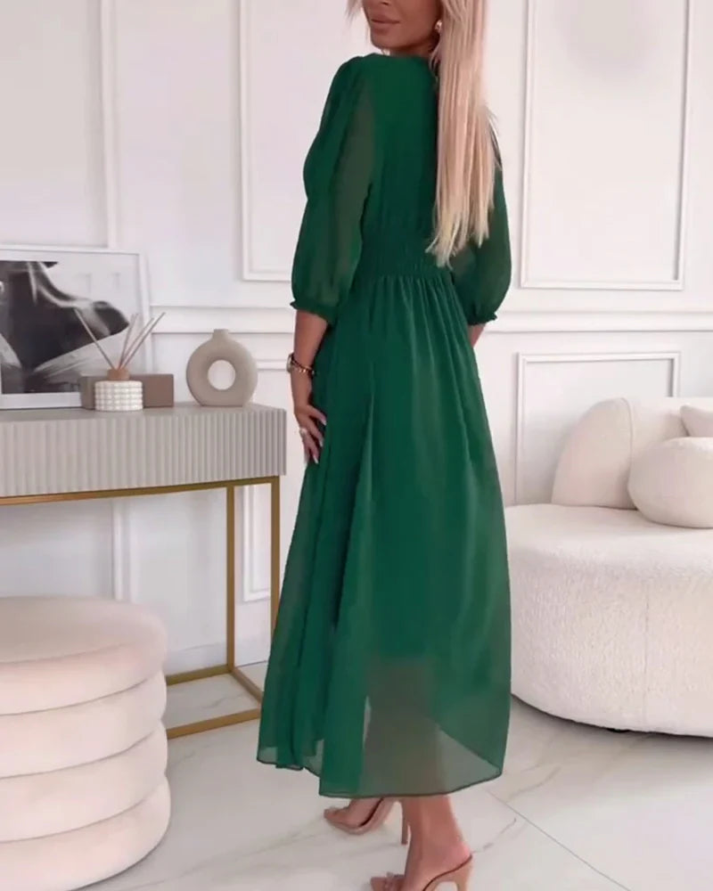 Hayley - Luxurious Elbow-Length Dress for Women in Elegant A-Line Style