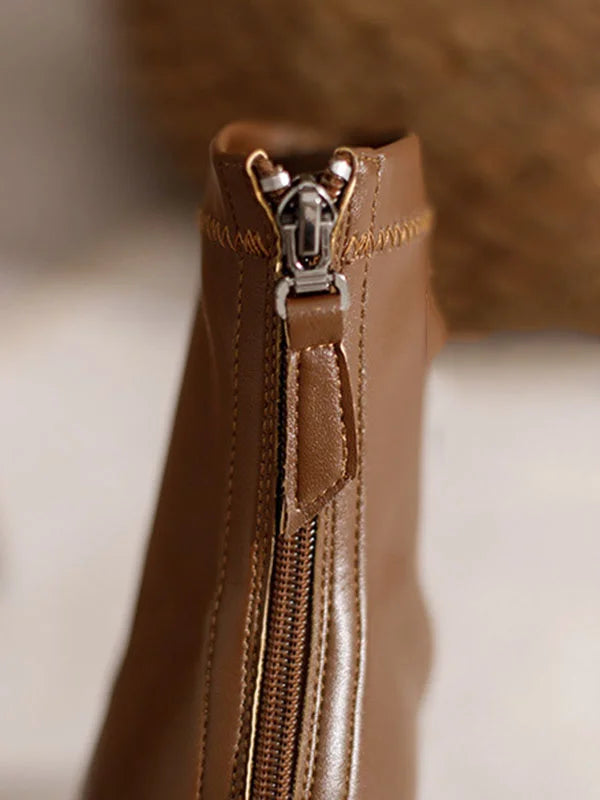 Karolina - Elegant Women's Toe Zipper Boots for Sophisticated Style