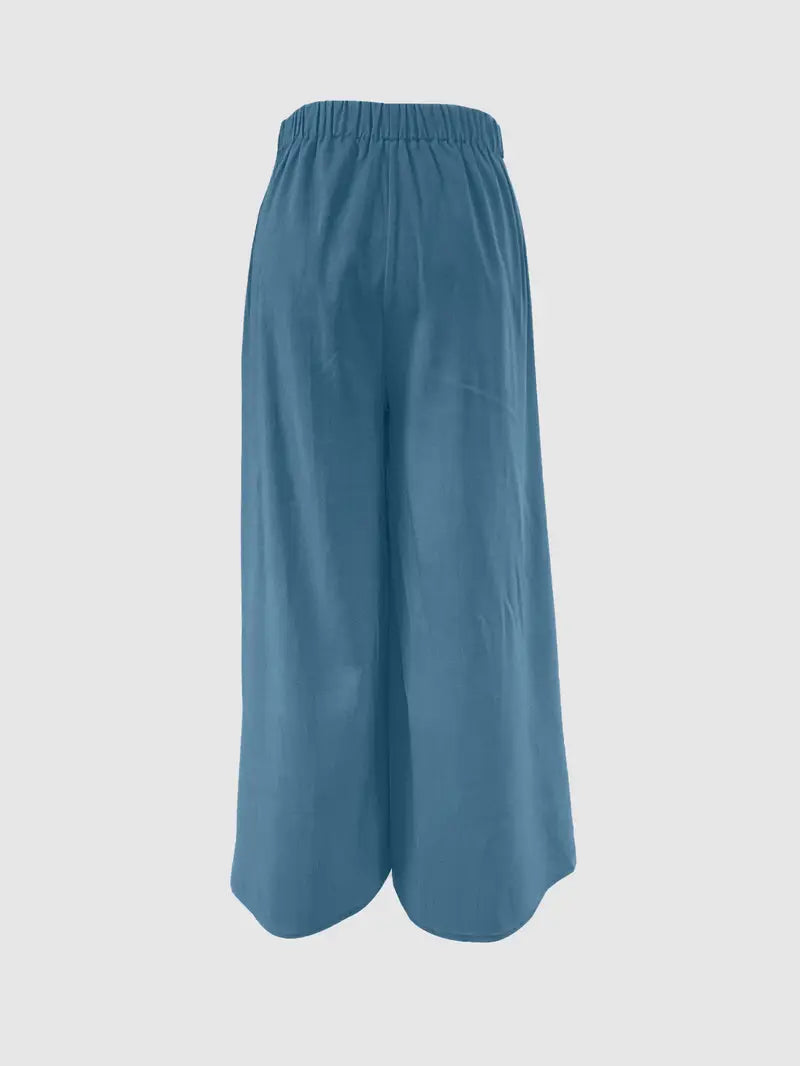 Elsinore - Trendy and Elegant Wide-leg Trousers with Adjustable Side Tie