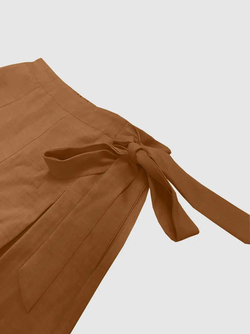Elsinore - Trendy and Elegant Wide-leg Trousers with Adjustable Side Tie