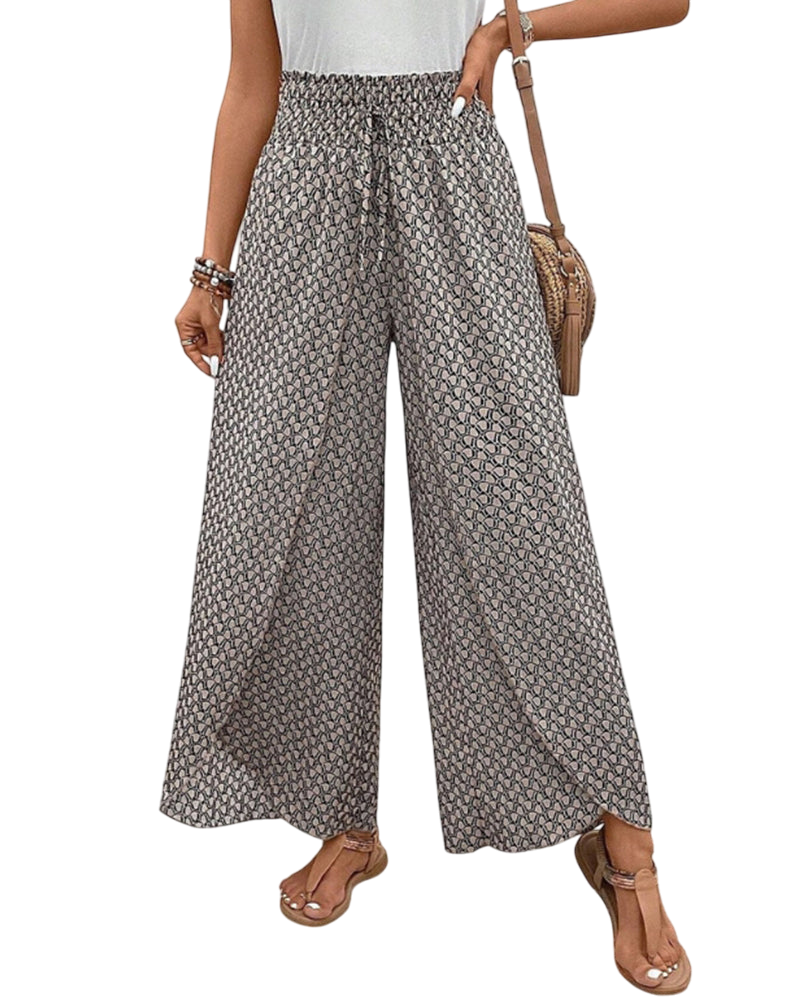Sapphira - Elegant Women's Trousers with Geometric Print