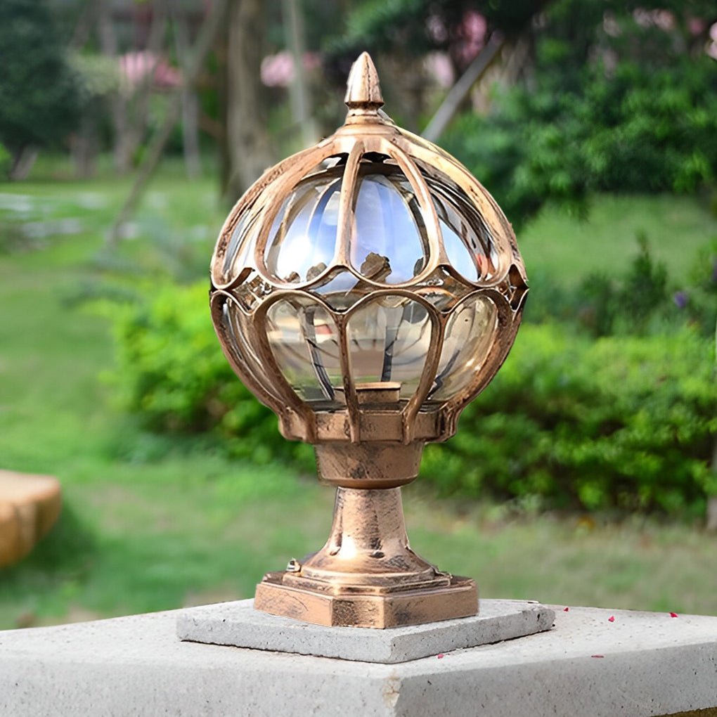 Glowgarden - Vintage Outdoor Glass Globe Post Light for Gardens