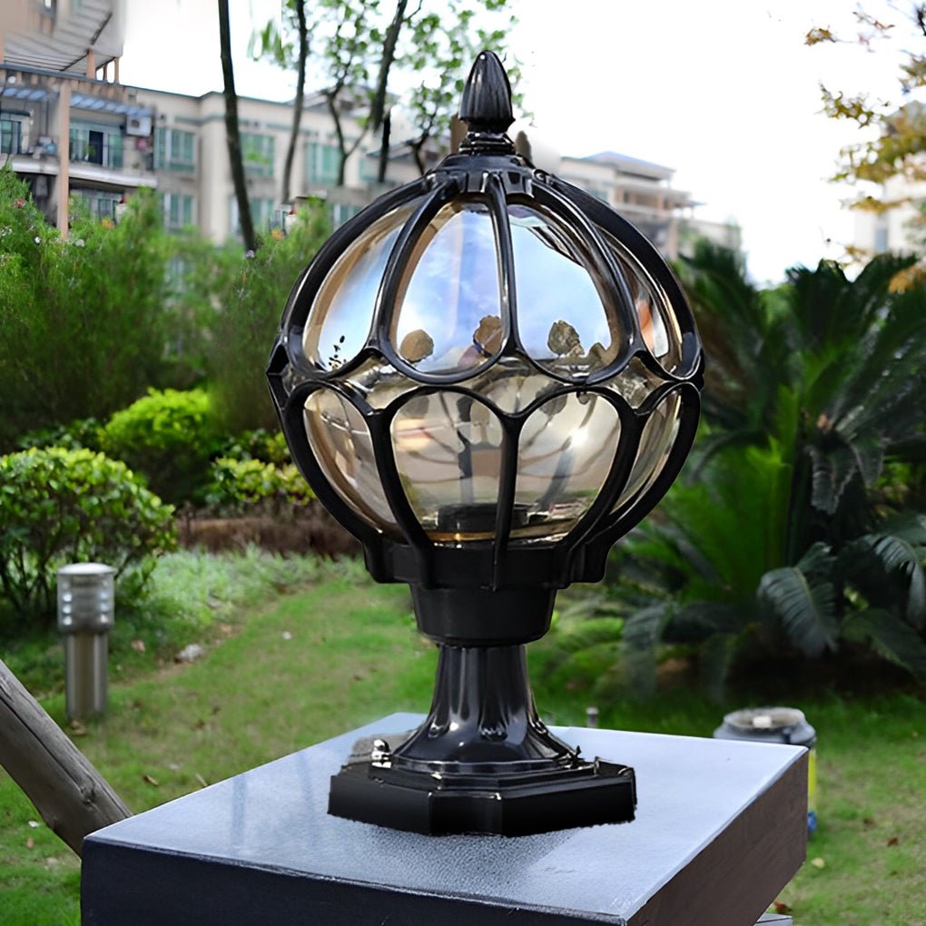 Glowgarden - Vintage Outdoor Glass Globe Post Light for Gardens