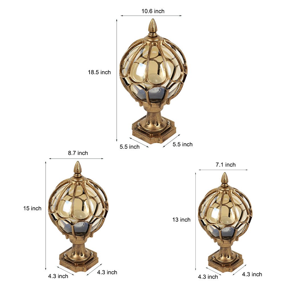 Glowgarden - Vintage Outdoor Glass Globe Post Light for Gardens