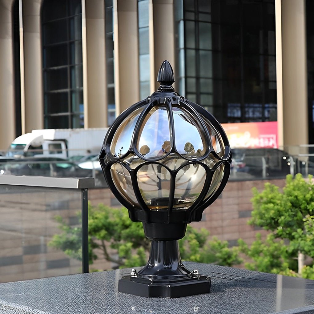 Glowgarden - Vintage Outdoor Glass Globe Post Light for Gardens