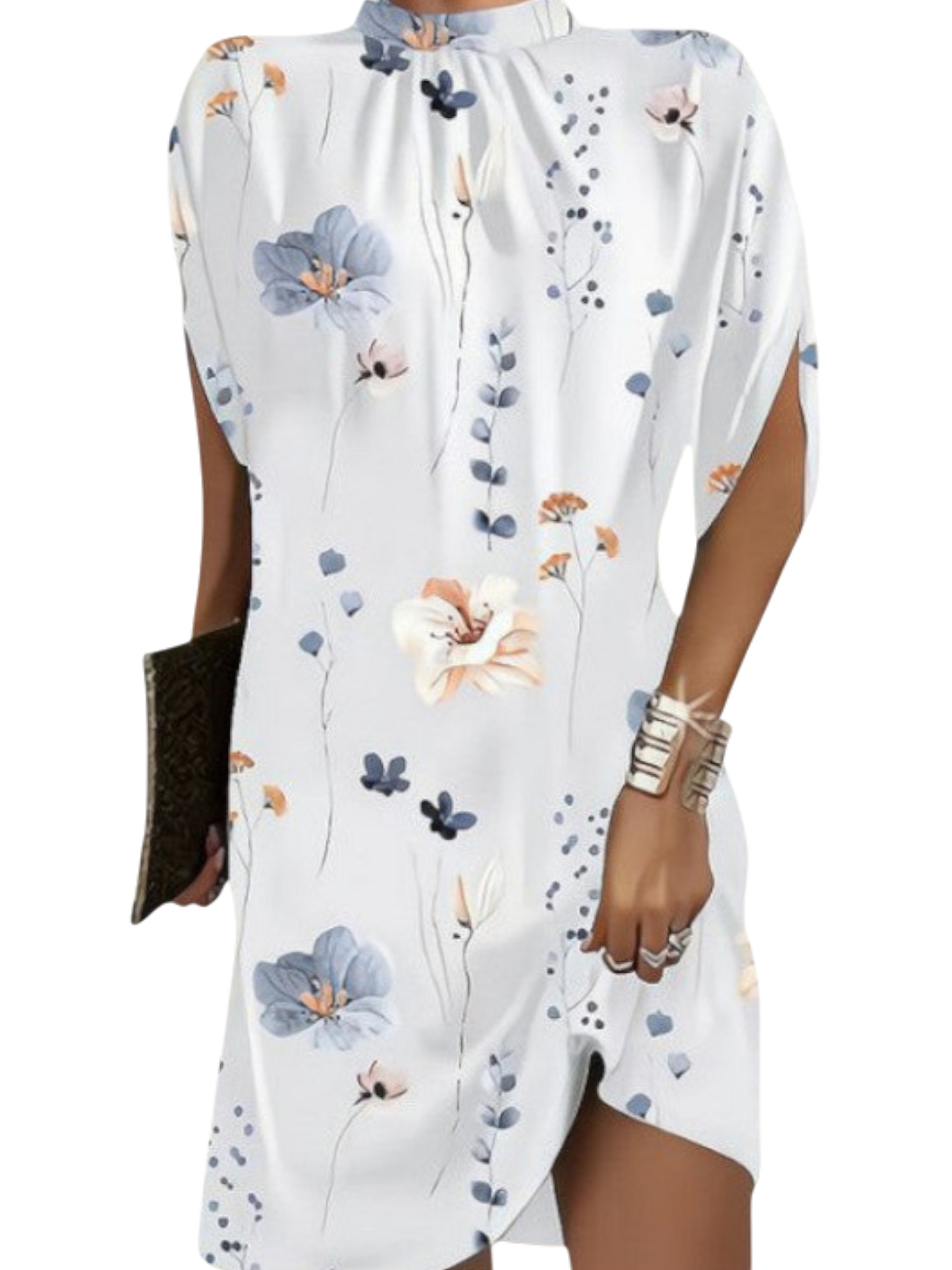 Nerida - Stylish Women's Fashion Dress with Batwing Sleeves and Charming Patterns