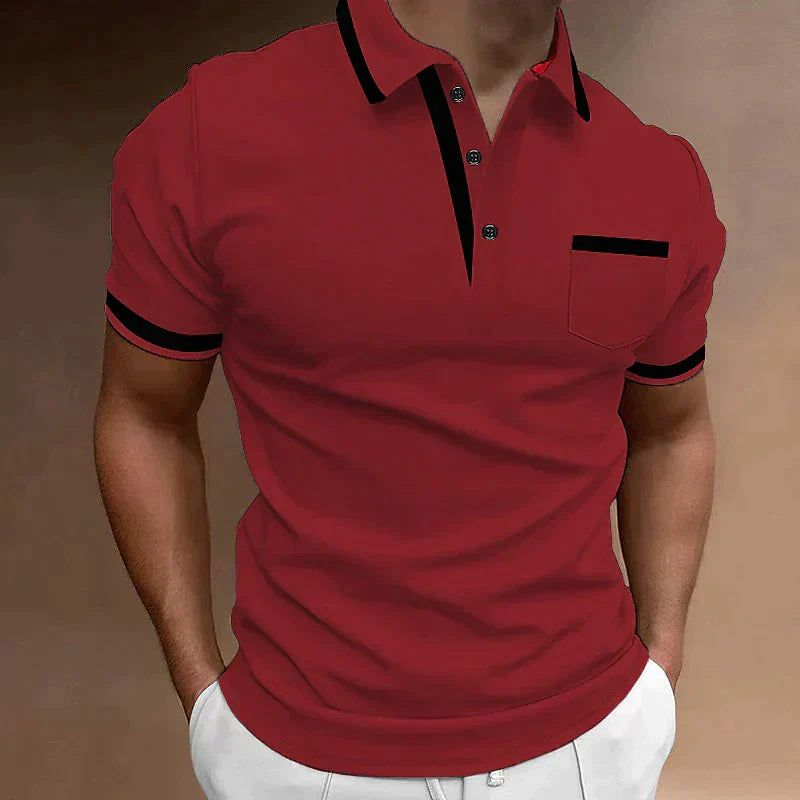 Uriel - Slim Fit Men's Polo With Contrast Trim And Pocket