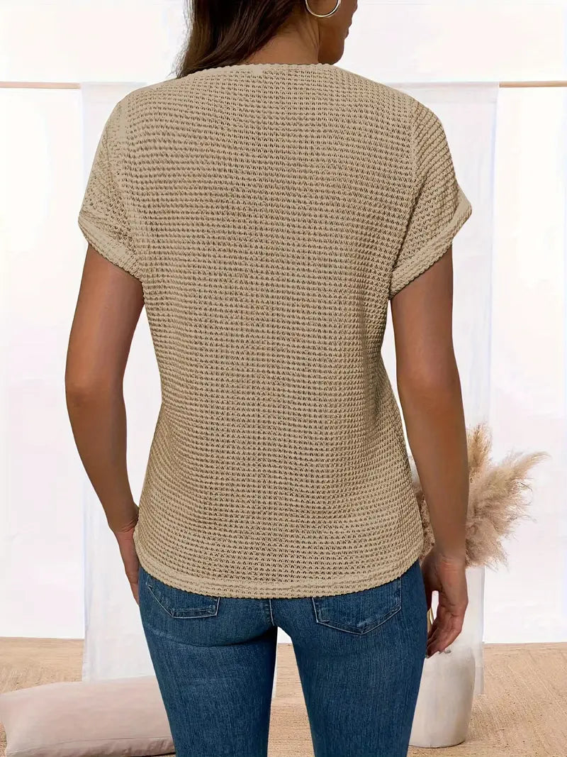 Bella - Stylish Crochet Knit Top with Vintage Charm and Lace Trim
