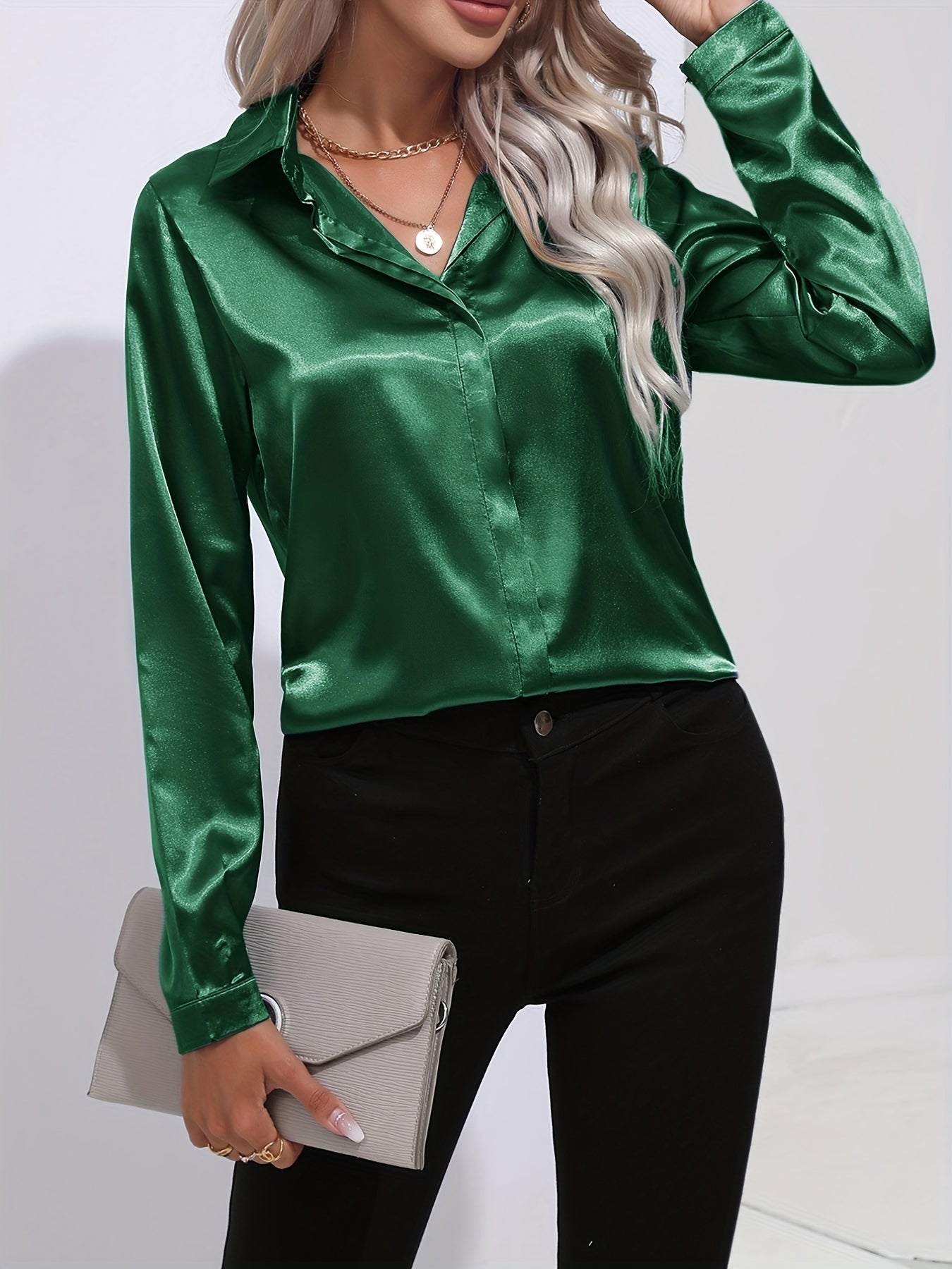 Dora - Elegant Women's Blouse in Luxurious Satin Finish