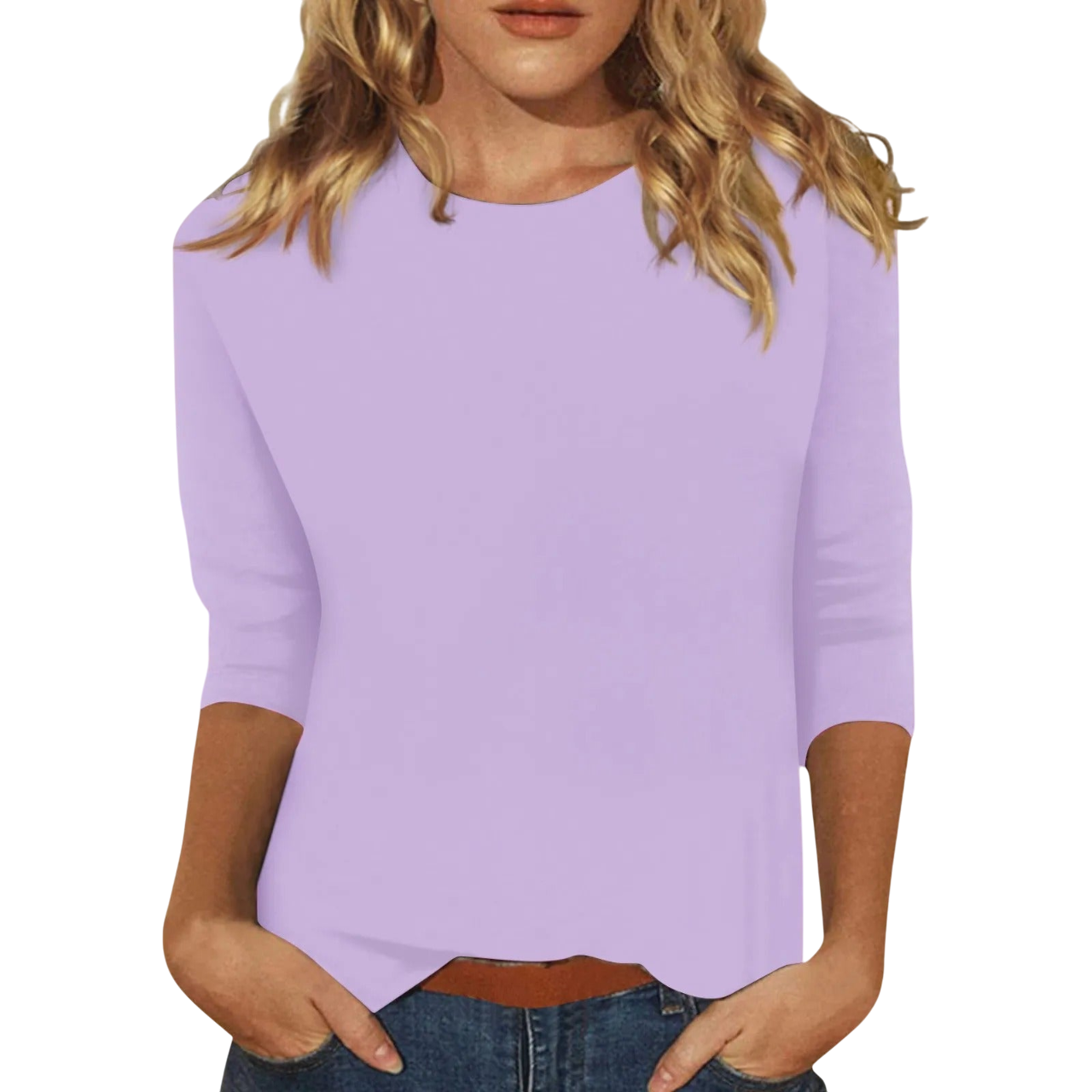 Farrah - Womens Long Sleeve Round Neck Shirt Soft Cotton