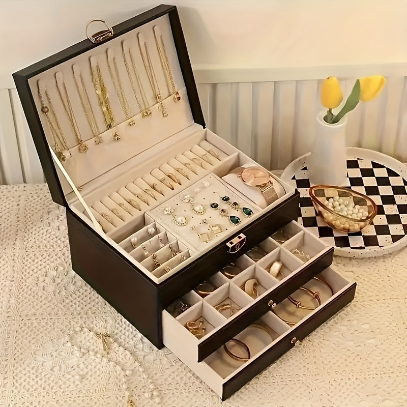 Veralux - Luxe Jewelry Organizer Box for Rings Necklaces and More