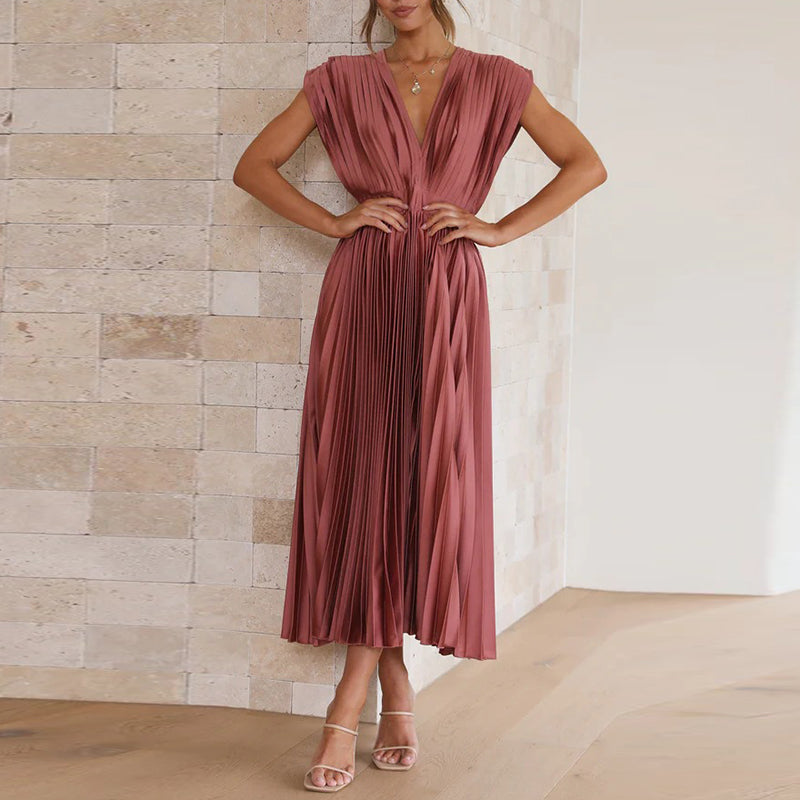 Casimir - Elegant Women's V-neck Sleeveless Dress for Summer Occasions