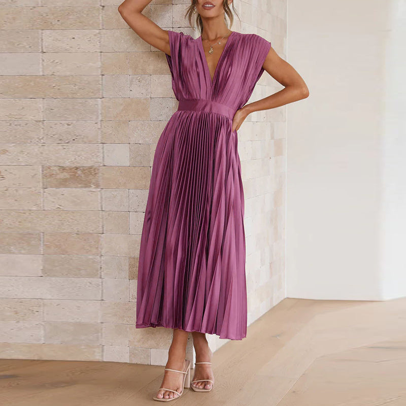 Casimir - Elegant Women's V-neck Sleeveless Dress for Summer Occasions