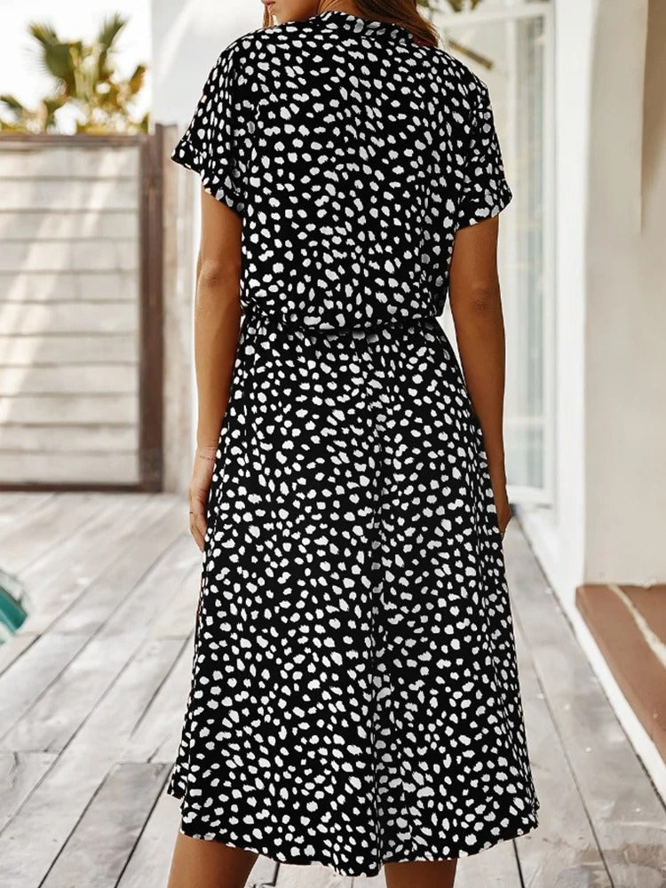 Milana - Stylish Midi Summer Dress with Breathable Print