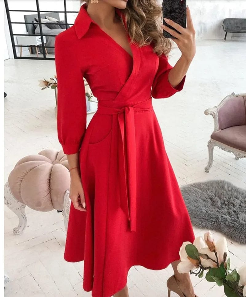 Paityn - Elegant Wrap Dress with Butterfly Print for Sophisticated Style