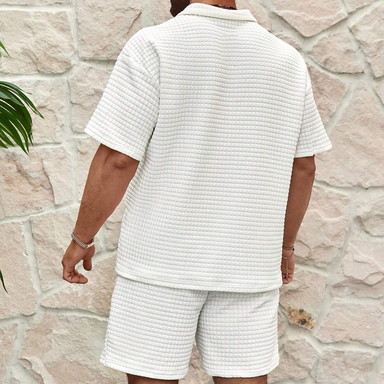 Mike - Comfortable Men's Athleisure Set with Waffle Knit Design