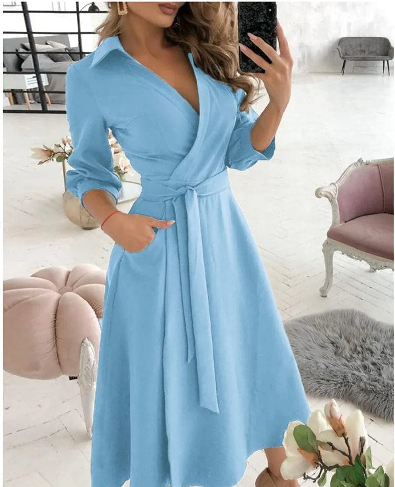 Paityn - Elegant Wrap Dress with Butterfly Print for Sophisticated Style