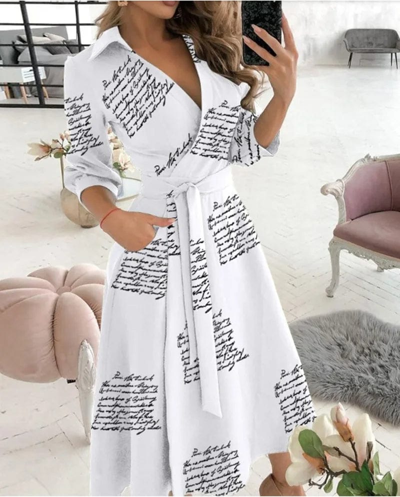 Paityn - Elegant Wrap Dress with Butterfly Print for Sophisticated Style