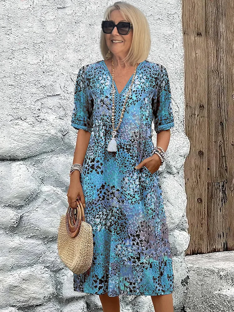 Harper - Vibrant Floral Dress with Flowing Silhouette and Eye-catching Design
