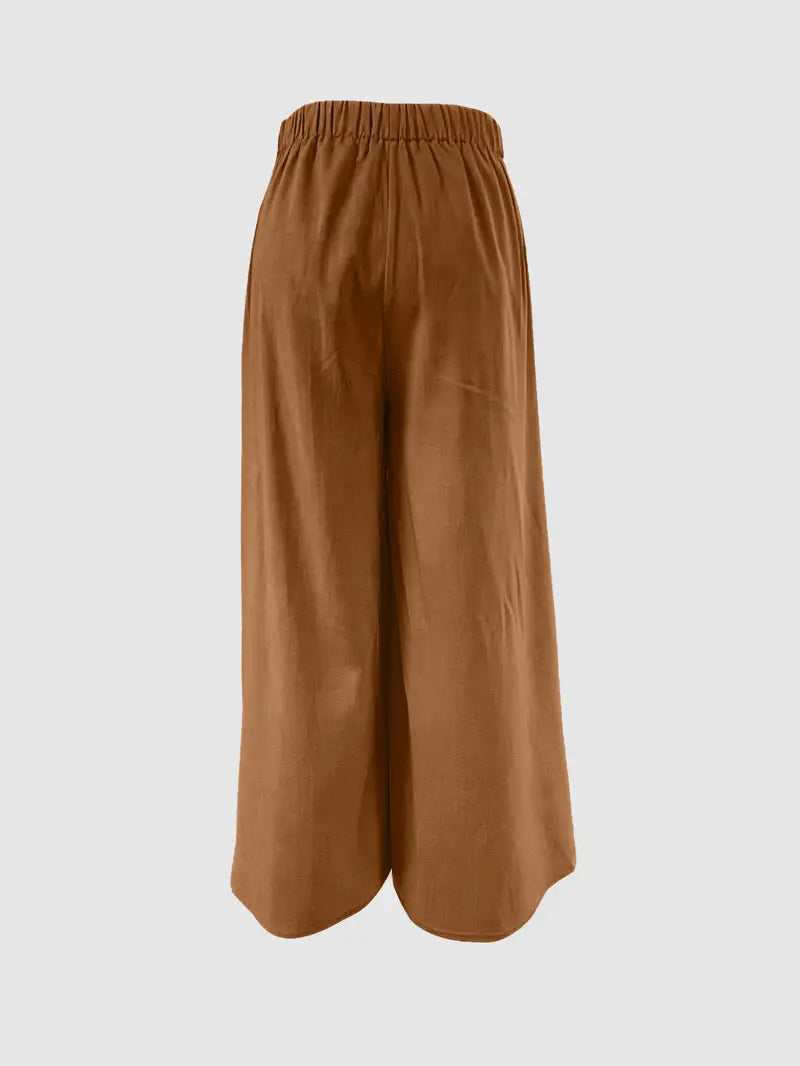 Elsinore - Trendy and Elegant Wide-leg Trousers with Adjustable Side Tie