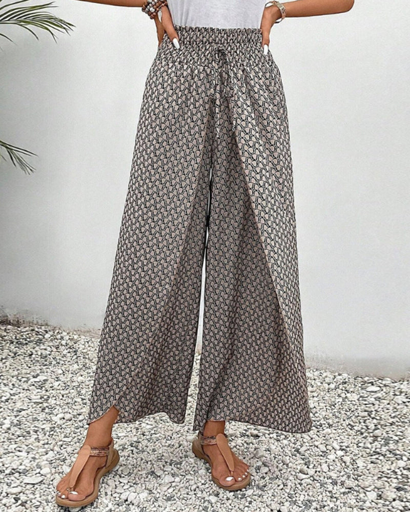 Sapphira - Elegant Women's Trousers with Geometric Print