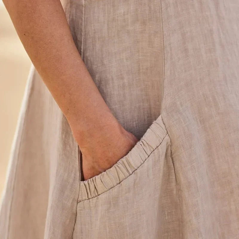 Summer - Relaxed Fit Linen Dress Perfect for Summer Days
