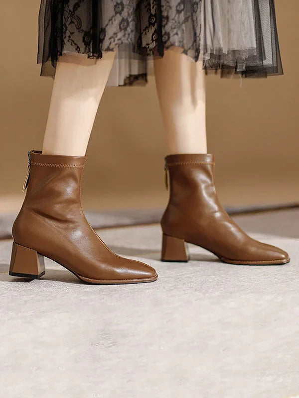 Karolina - Elegant Women's Toe Zipper Boots for Sophisticated Style