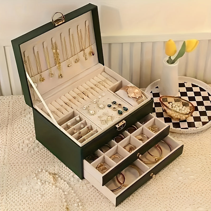 Veralux - Luxe Jewelry Organizer Box for Rings Necklaces and More
