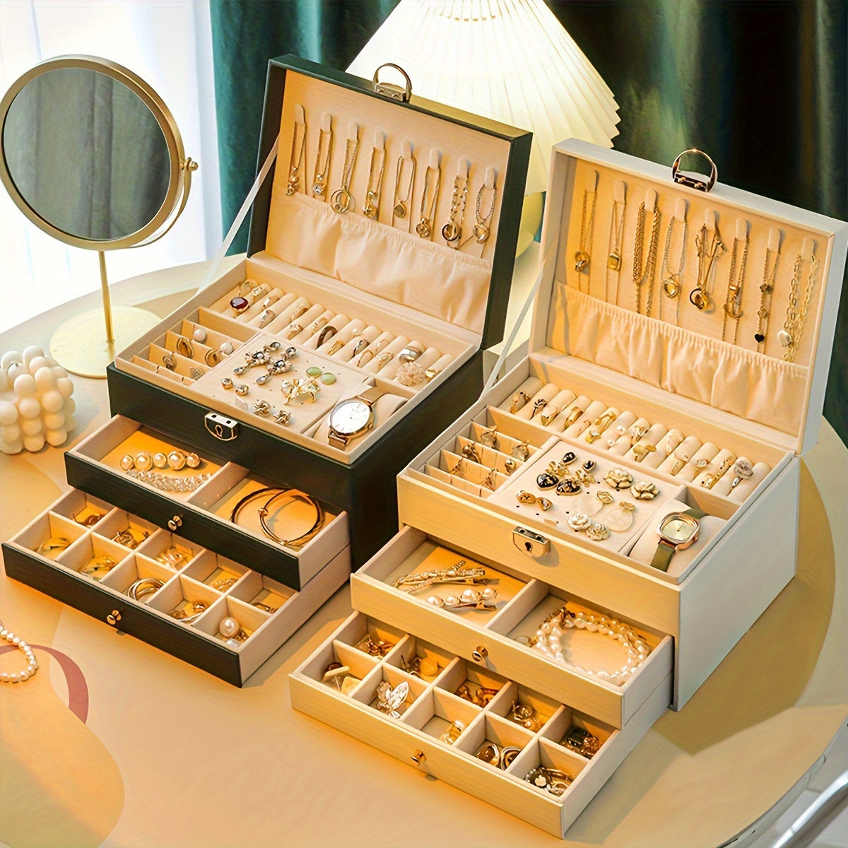 Veralux - Luxe Jewelry Organizer Box for Rings Necklaces and More