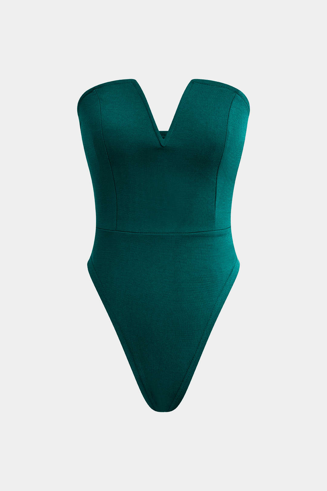 Abbie - Basic V-neck Strapless Bodysuit for Effortless Style