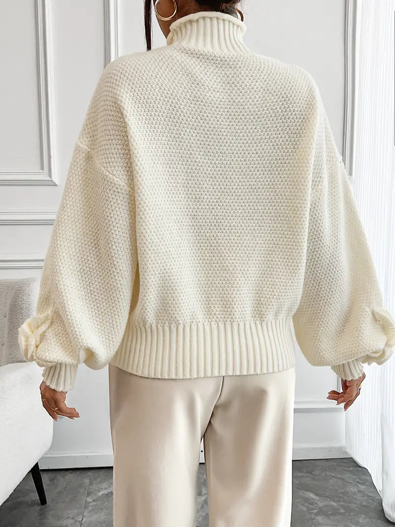 Wilma - Elegant Floral Turtleneck Sweater for Women