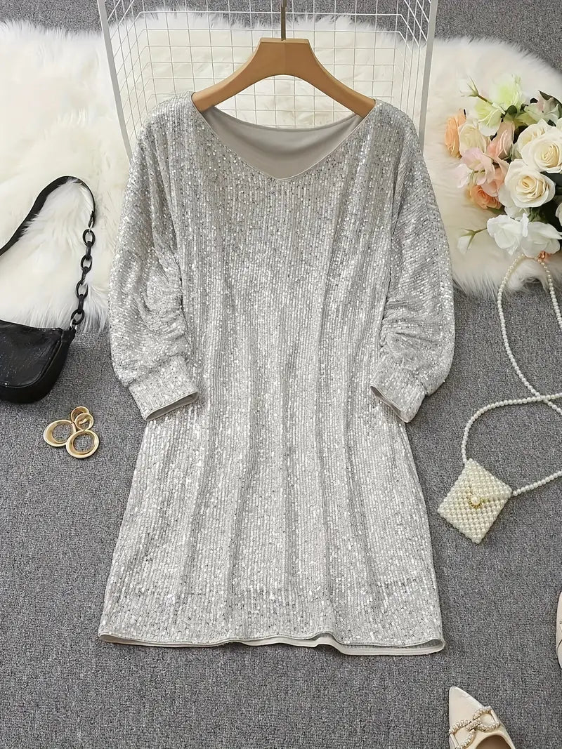 Anna - Shiny One-Shoulder Mini Dress for Stunning Occasions