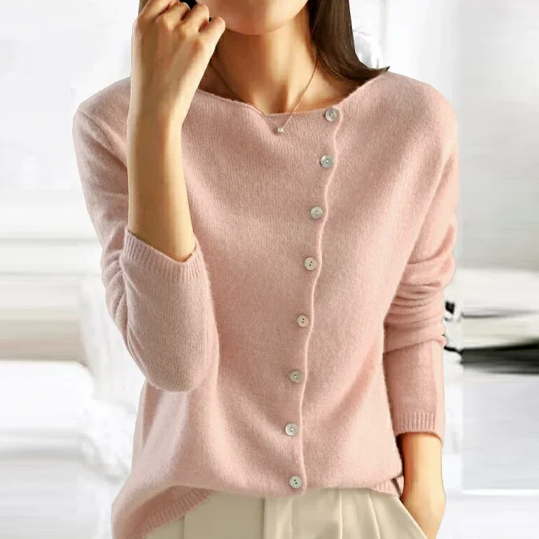 Talitha - Stylish Women's Button-Up Round Neck Cardigan for Cozy Elegance