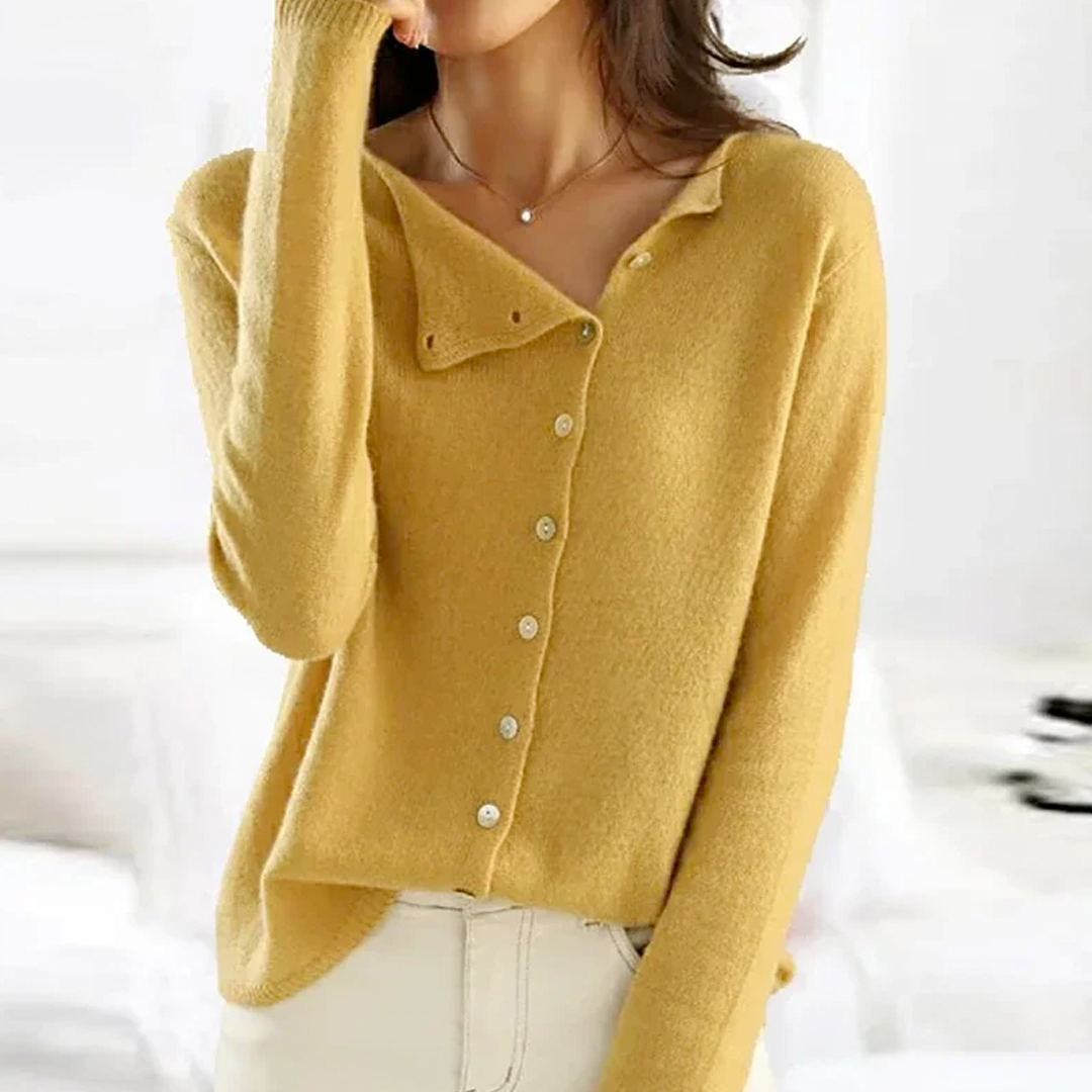 Talitha - Stylish Women's Button-Up Round Neck Cardigan for Cozy Elegance