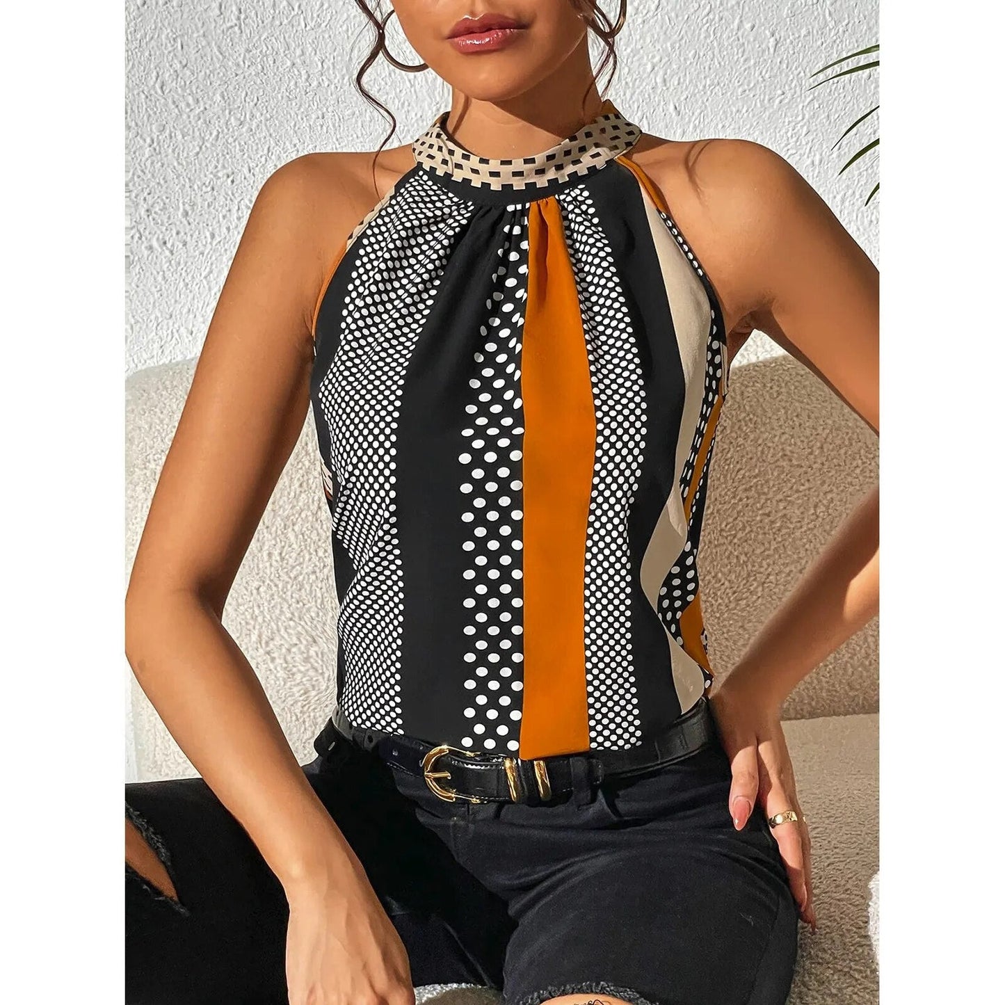 Perdita - Stylish Women's Sleeveless Top with Bold Print