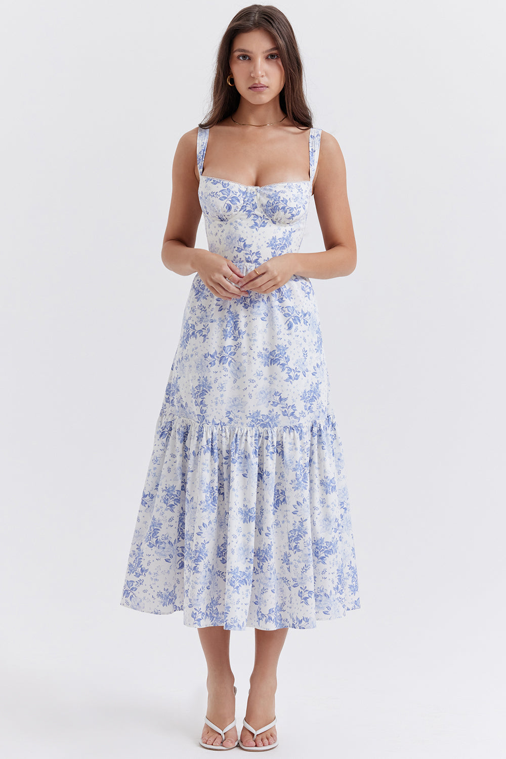 Brigid - Women's Floral Midi Summer Dress for Casual Outings