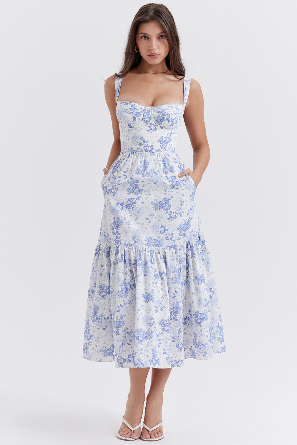 Brigid - Women's Floral Midi Summer Dress for Casual Outings