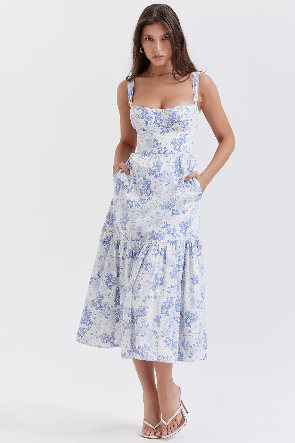 Brigid - Women's Floral Midi Summer Dress for Casual Outings