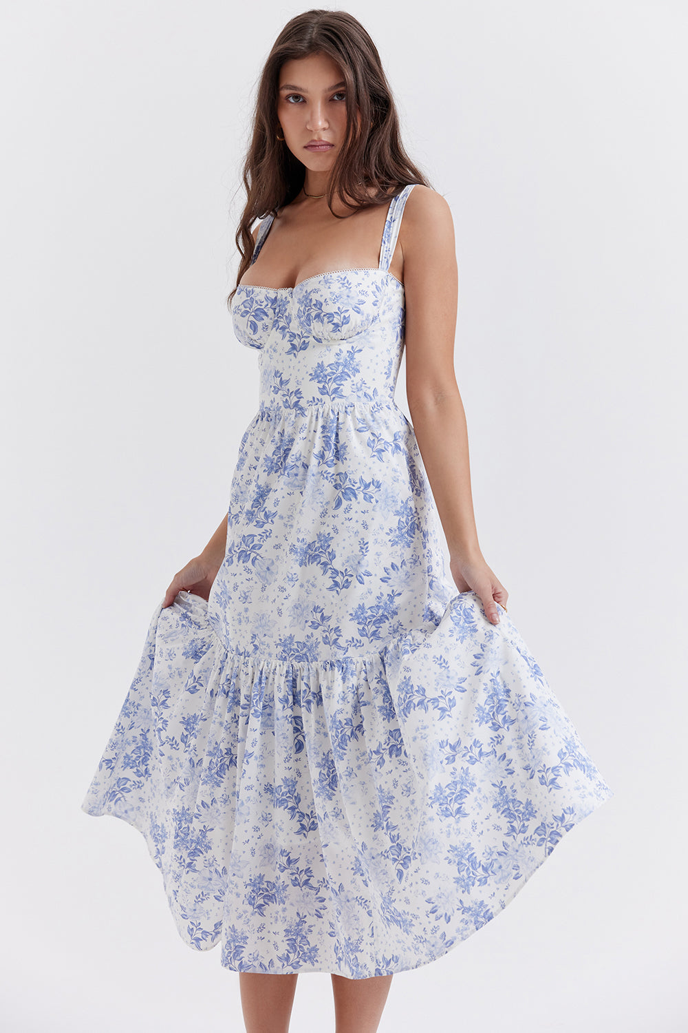 Brigid - Women's Floral Midi Summer Dress for Casual Outings