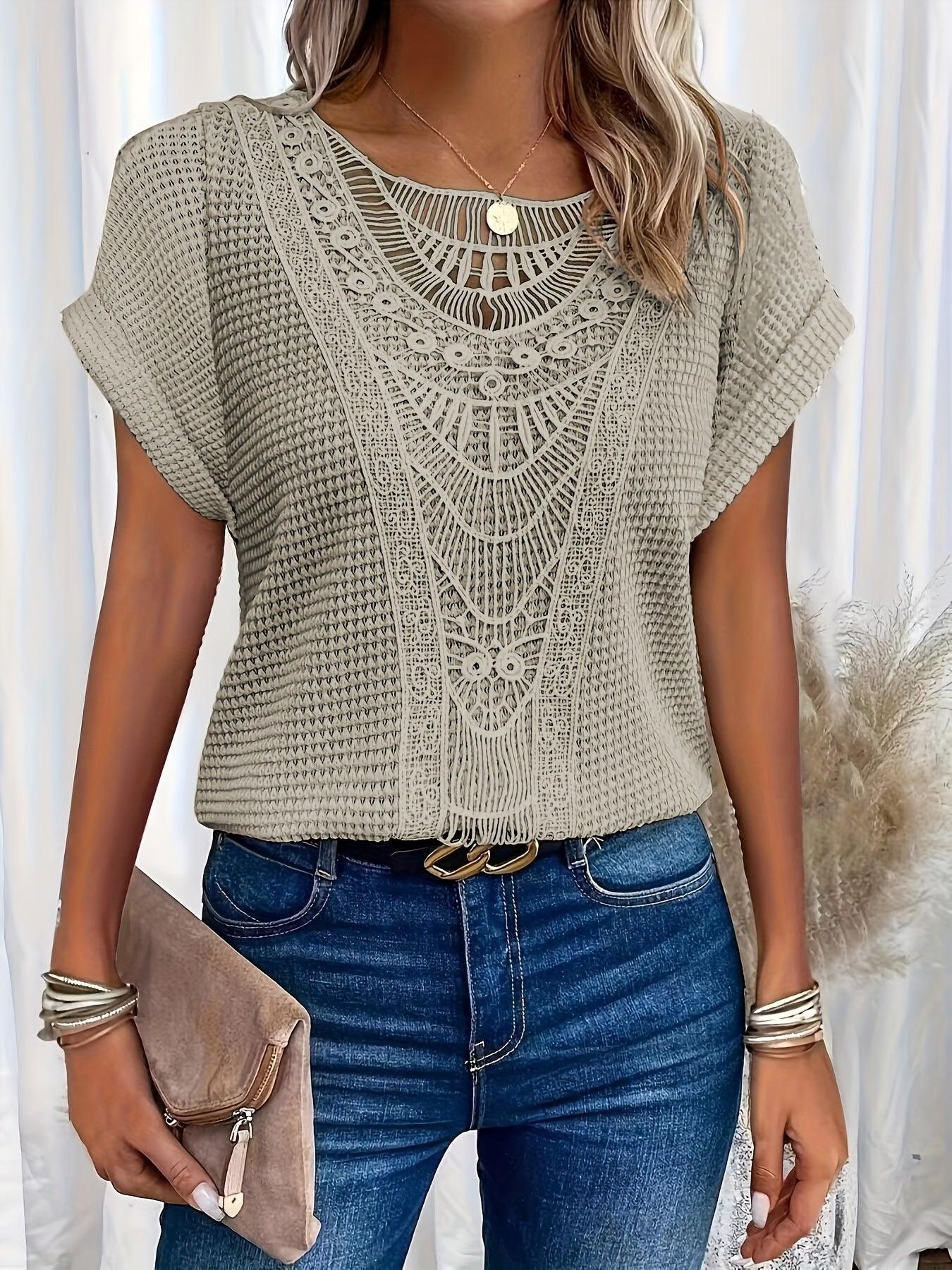 Jemima - Beautifully Detailed Knitted Top for Effortless Elegance