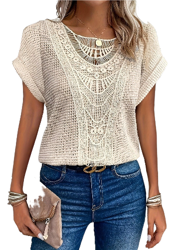 Jemima - Beautifully Detailed Knitted Top for Effortless Elegance