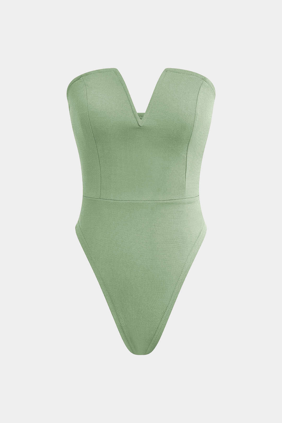 Abbie - Basic V-neck Strapless Bodysuit for Effortless Style