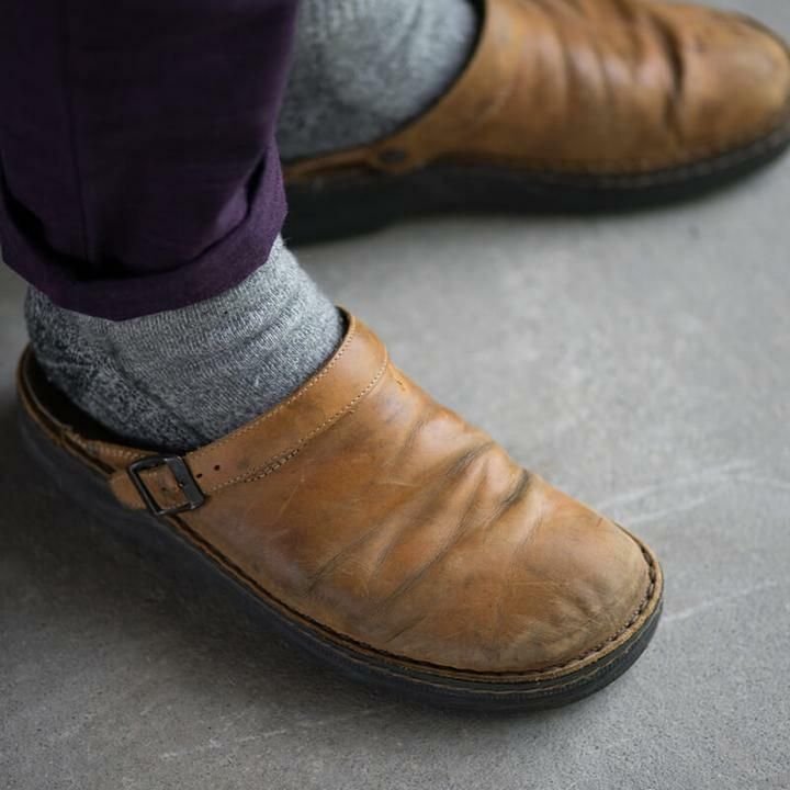 Ned - Comfortable Orthopedic Leather Mules for Men