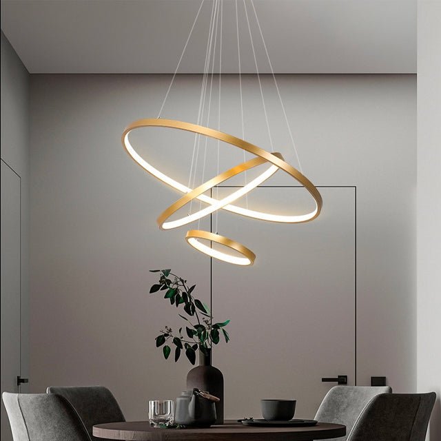Decoria - ArishaLight Modern Triple Ring Led Chandelier Dining Room